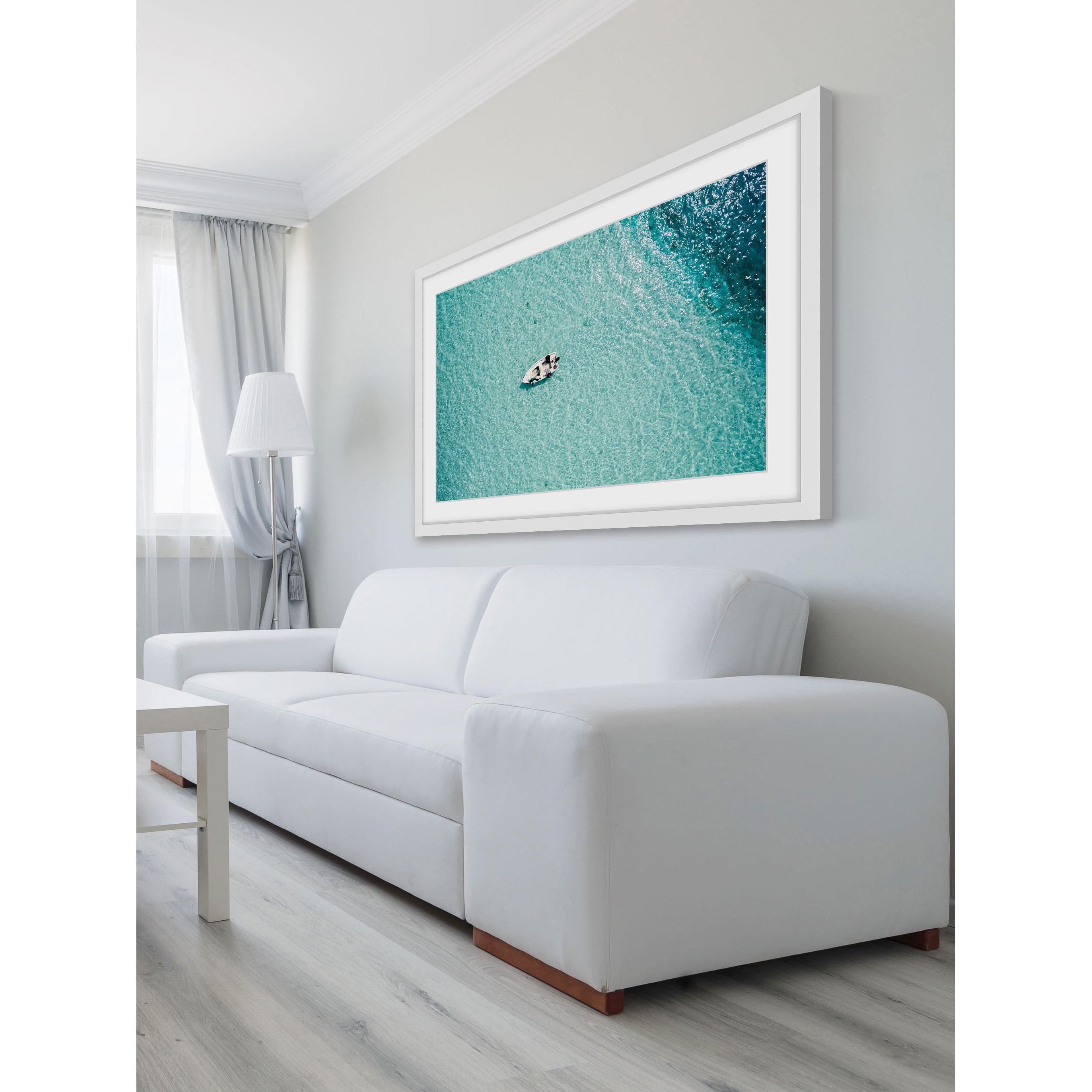 Marmont Hill "Clear Blue Lake" by Hassan Ishan Framed Painting Print