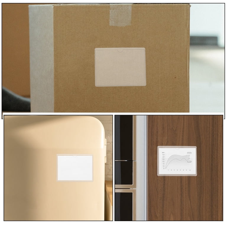 Oatipho 5Pcs Practical Transparent Business Card Sleeves with Adhesive Back for Easy Access and Protection