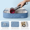 thumbnail image 5 of Portable Hair Tool Storage Organizer Bag, Double-Layer Travel Bag for One-Step Hair Dryer, Volumizer Hot Air Brush & Attachments, Bag Only, Quilted Blue, 5 of 14