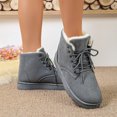 thumbnail image 6 of Women's Slip on Ankle Boots, Fall Winter Round Toe Lace Up Flat Warm Fleece Lined Cotton Boots with Breathable Upper and Non Slip Sole, Cozy Winter Footwear for Cold Weather Daily Wear, 6 of 6