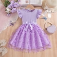 thumbnail image 5 of RMGVDSD Toddler Flower Girl Dress Girls Summer Dress Ruffle Sleeves Tulle Dresses Bowknot Tutu Birthday Princess Dresses Party Sundress 4-5 Years, 5 of 5