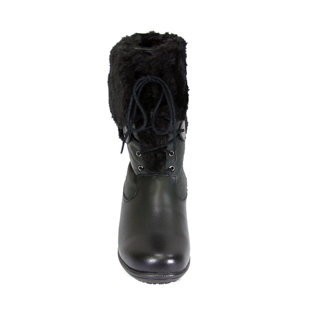 PEERAGE Carly Women Extra Wide Width Leather/Fleece Boot BLACK 9