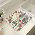 thumbnail image 4 of Yayeee Dish Drying Mat for Kitchen Counter 16" x 18" Microfiber Super Absorbent Coffee Decorative Pad, Small Strawberry Pattern, 4 of 9