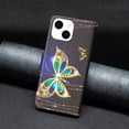 thumbnail image 2 of iPhone 12 Mini Case Cute Embossed Pattern Premium Leather Wallet Cover Flip Stand Credit Card Slots Pocket Holder Magnetic Closure Folio Case for iPhone 12 Mini, Big Butterfly, 2 of 8
