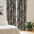 thumbnail image 2 of Ambesonne Tropical Curtains, Exotic Wild Flowers Art, Pair of 28"x95", Dark Rust Teal and Yellow, 2 of 5