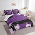 thumbnail image 2 of Homewish Purple Watercolor 7 Pieces Full Size Bedding Sets,Classic Contemporary Full Size Bed in a Bag,Reversible, 2 of 8