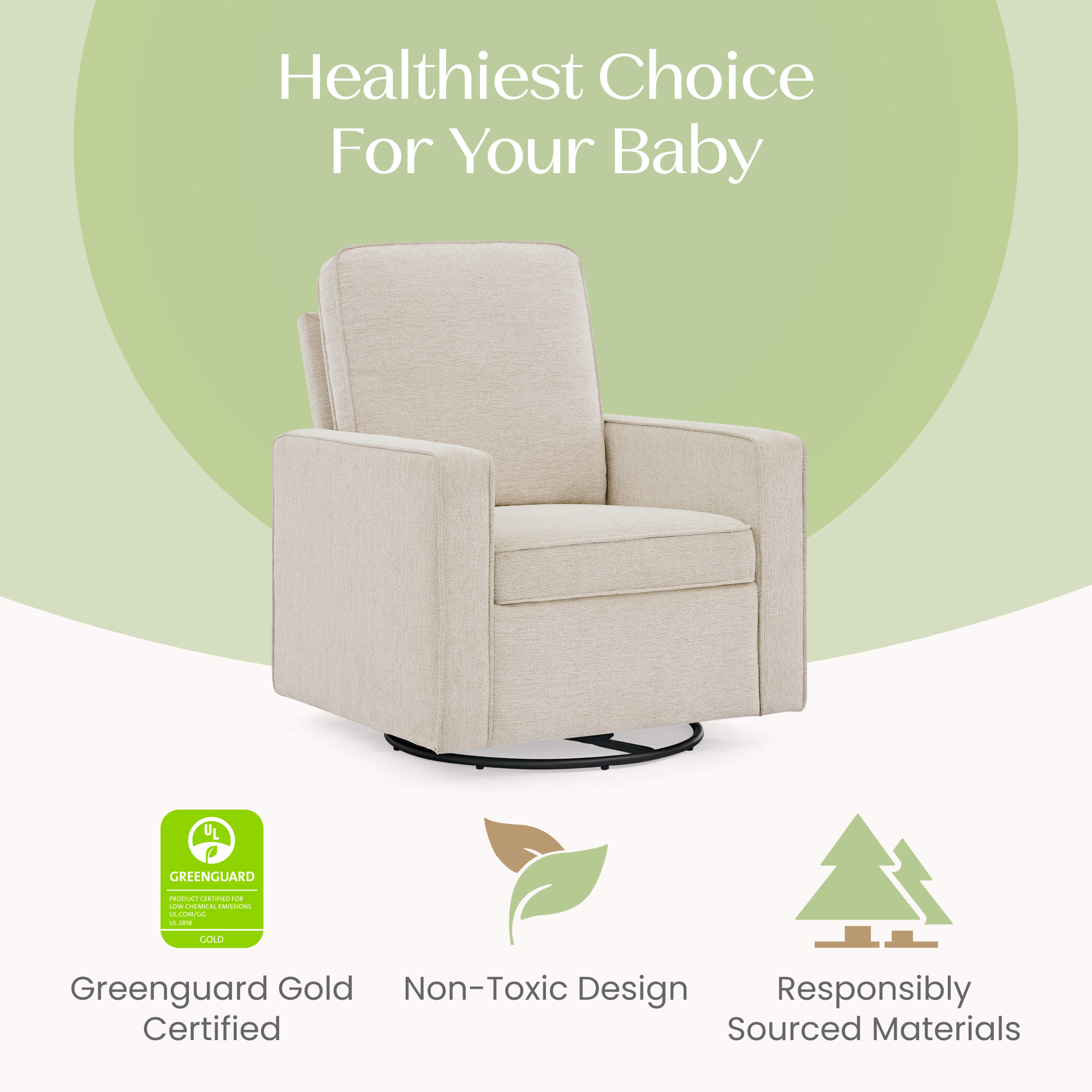 Delta Children Noah Upholstered Swivel Glider photo 7