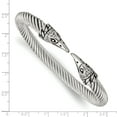 thumbnail image 2 of Stainless Steel Antiqued and Polished Eagle Cuff Bangle, 2 of 6