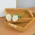 thumbnail image 4 of Cesta de almacenamiento tejida de mimbre para utensilios de cocina, cesta de almacenamiento tejida para mesa, cesta de almacenamiento para aperitivos y frutas secas, bandeja de regalo para la felicida, 4 of 7