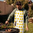 thumbnail image 2 of Yellow Chicken Pattern Apron-Garden Aprons for Women with Pockets-Cotton Linen Waterproof Kitchen Cooking Gardening Aprons Adjustable for Kitchen,Cooking,BBQ and Salon 33x27 Inch, 2 of 3