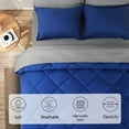thumbnail image 2 of HIG 5 Piece Reversible Twin-XL Comforter Set - Navy Quilted Down Alternative Bedding All Season Super Soft Microfiber Bed in a Bag Includes Sheets Pillowcases Shams, 2 of 4