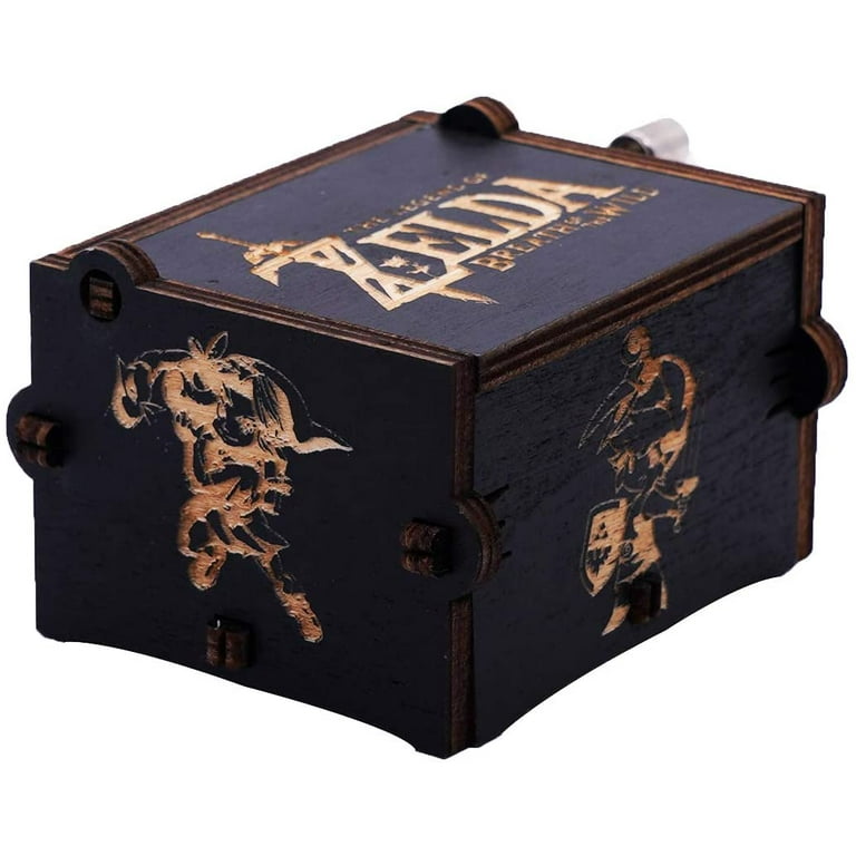  The Legend of Zelda Music Box Hand Crank Musical Box Carved  Wooden,Play Zelda:Song of Storms from Ocarina of Time,Brown : Home & Kitchen