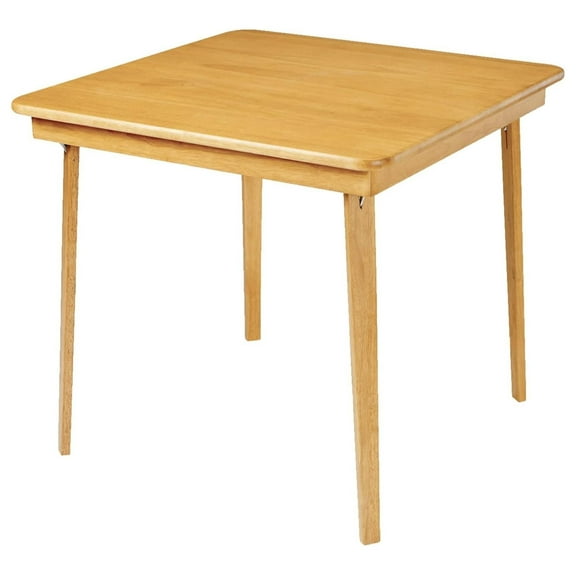 Stakmore Classic Straight Edge Solid Wood Folding Card Table, Oak Frame