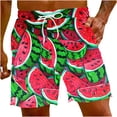 thumbnail image 2 of EOYWHK Big and Tall Swim Trunks for Men High Waisted Tropical Fruits Print Beach Shorts Elastic Waist Board Shorts with Drawstring for Swimming Running Surfing, 2 of 6