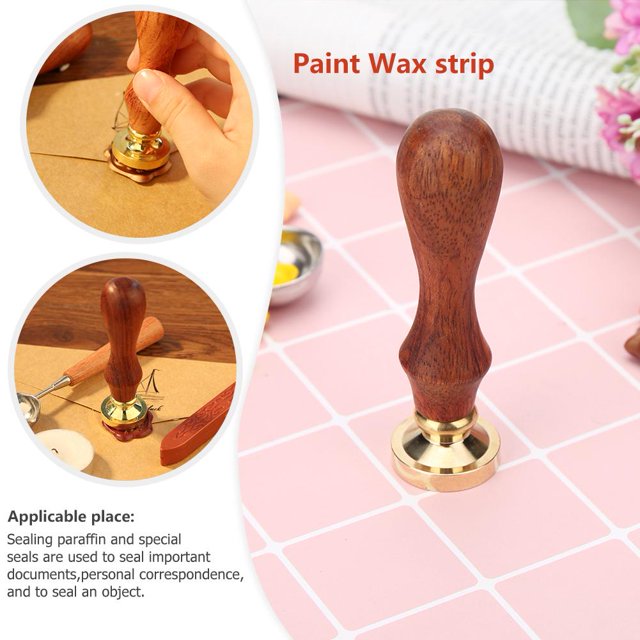 Sello De Lacre Sellos de cera de sellado de Metal con mango de madera de planta Retro, sello para manualidades DIY (C083)