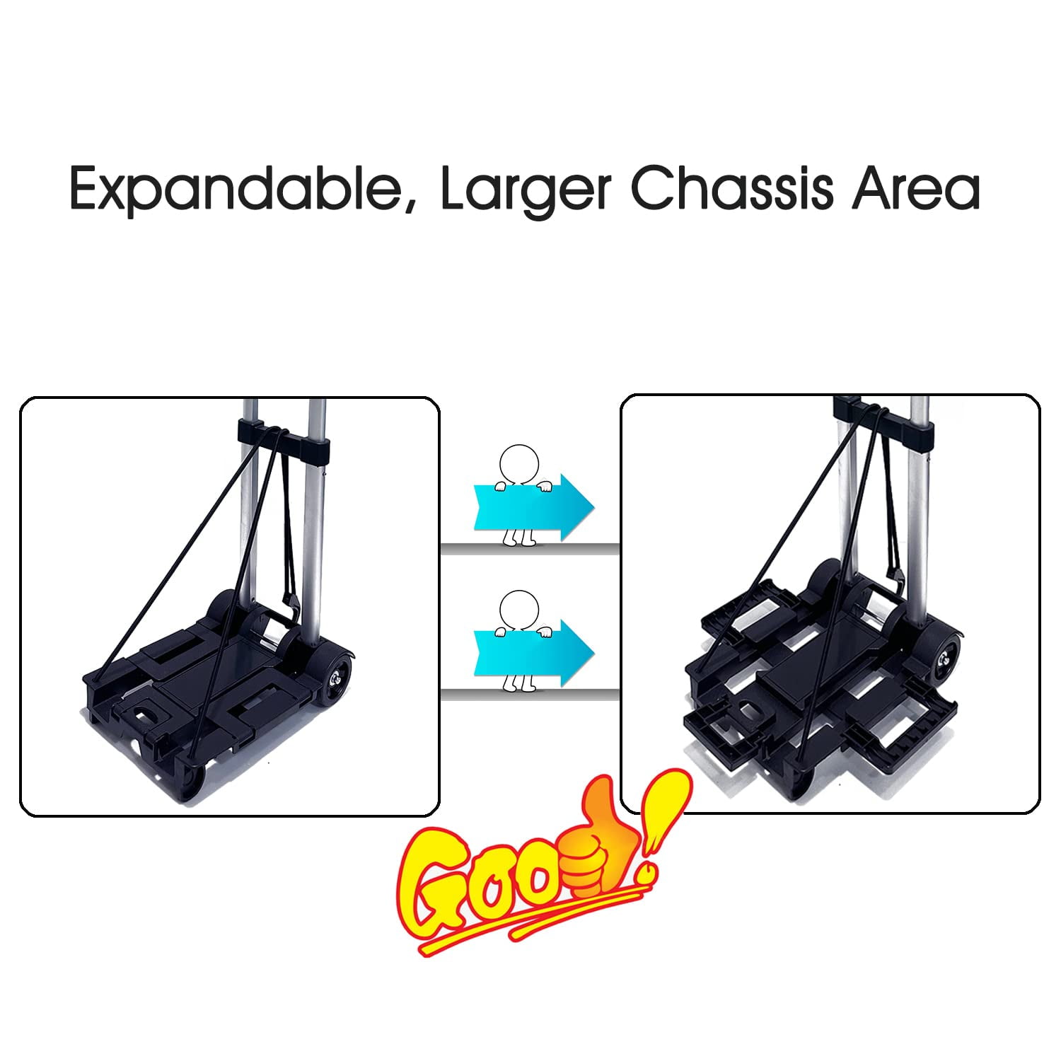Car Seat Travel Cart for Airport Traveling,Extendable Base Plate,Foldable, Storable,and Stowable for Car Seat Carrier