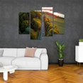 4 Panels Canvas Wall Art Road Forest Aerial View Canvas Print Framed