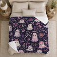 thumbnail image 5 of Ghost Pumpkin Scene Ghosts And Pumpkins Spooky Holiday Art Halloween Lovers Playful Harvest Motif Warm Flannel Blanket, Halloween Gift for Living Room and Family Room Home Decor, 5 of 9