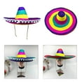 thumbnail image 2 of Ysmooiuy Fashion Mexicans Hat Sombrero Party Hats Cosplay Costume Straw Hat Breathable Headdress Stage Performances Props Sun Hat, 2 of 9