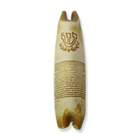 Judaica Kingdom AJ-SC-MZ Cream Colored Ceramic Mezuzah