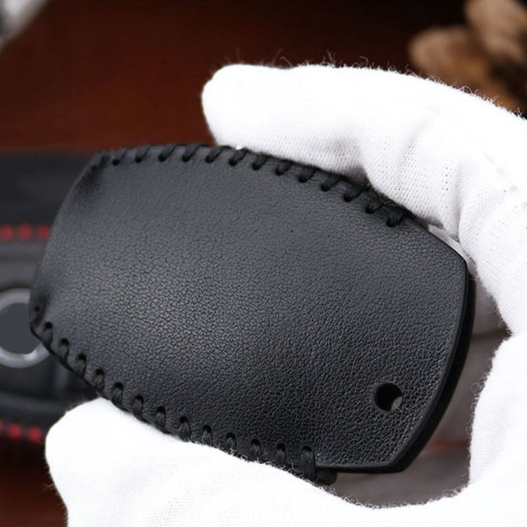 Leather Car Remote 3 Buttons Key Case Fob Holder Cover Chain For Mercedes Benz E Leather Car Remote 3 Buttons Key Case Fob Holder Cover Chain For Mercedes Benz E