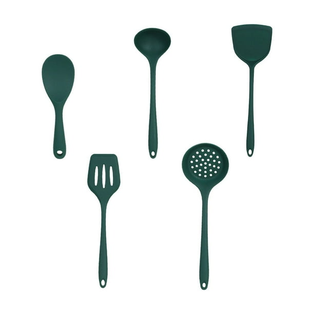 Yhmxh Juego de utensilios de cocina multifuncionales de cinco piezas, cuchara de cocina, pala de cocina, juego de colador, fácil de limpiar y adecuado para diversas necesidades de cocina.