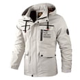 thumbnail image 4 of Multiple Pocket Design Embroidery Long Sleeve Zip UpDrawstring Hooded jacket, Men's Stand Collar Thin Jacket For SpringOutdoor, 4 of 4