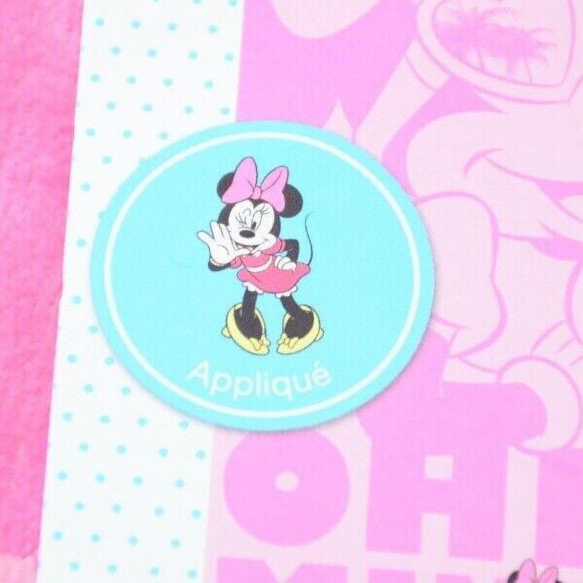 Minnie Mouse Beach Towel Pink with Embroidered Applique 34" x 63"