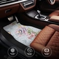 thumbnail image 4 of Cauagu Vintage Rose Pattern Car Floor Mat Set of 4,Car Carpet Mats Car Mats with Anti-Slip Backing & Driver Heel Pad Universal Fit for Cars/Trucks/SUV/Vans, 4 of 6