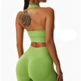thumbnail image 3 of Conjuntos deportivos de Yoga para mujer, chándal de 2 piezas, Sujetador deportivo, Leggings de cintura alta, pantalones cortos de gimnasio, ropa de entrenamiento, 3 of 4