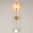 thumbnail image 3 of Modern Up and Down Wall Lamp Brass Classical Wall-Mounted Wall Light High Light Transmittance Glass LampshadeCorridor Lights Decoration Living Room Cafe, 3 of 5