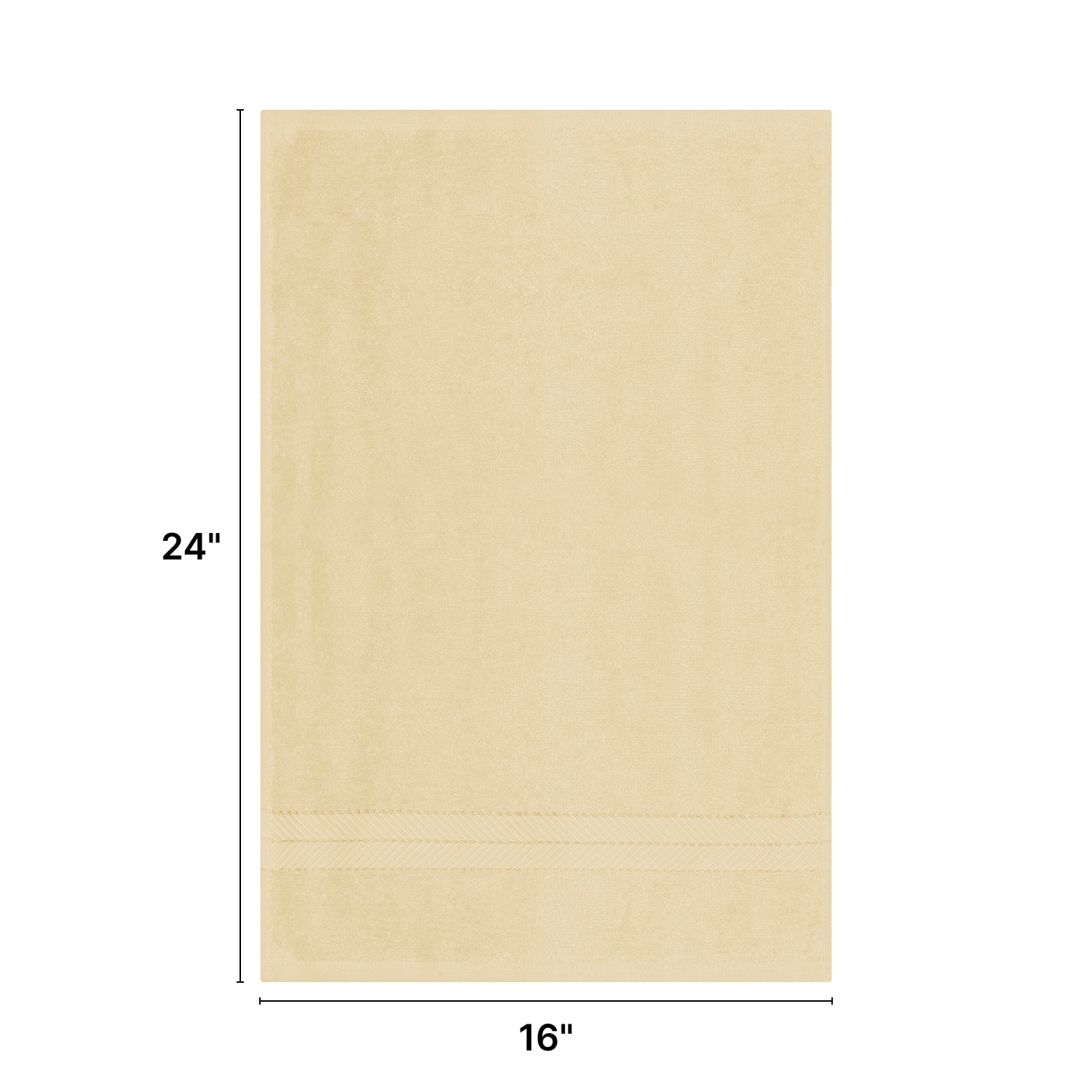 Casa Lino 6Pc Hand Towels for Gym & Spa (24" x 16") 100% Cotton, 400GSM, Ultra Soft & Absorbent (Cream)