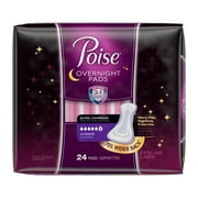 Poise Overnight Women's Ultimate - Extra Coverage Postpartum Incontinence Pads, 24 Count
