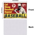 thumbnail image 2 of Letrero de hojalata de béisbol, letrero de hojalata vintage de metal, divertido letrero de hojalata con la frase "Eat Sleep Baseball Repeat" (Come, duerme, béisbol, repite) para decoración de pared,, 2 of 7