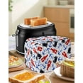thumbnail image 5 of Crabs Toaster Cover 2 Slice, Marine Life Nautical Lobster Bread Maker Cover Toaster Dust Cover with Pockets, Dust-Proof Cover for Kitchen Small Appliance 12x7.5x8in, 5 of 5