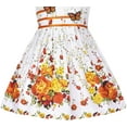 thumbnail image 4 of Vestido de Niña Bordado Floral Mariposa Moño sin Mangas Naranja 9-10 Años, 4 of 5