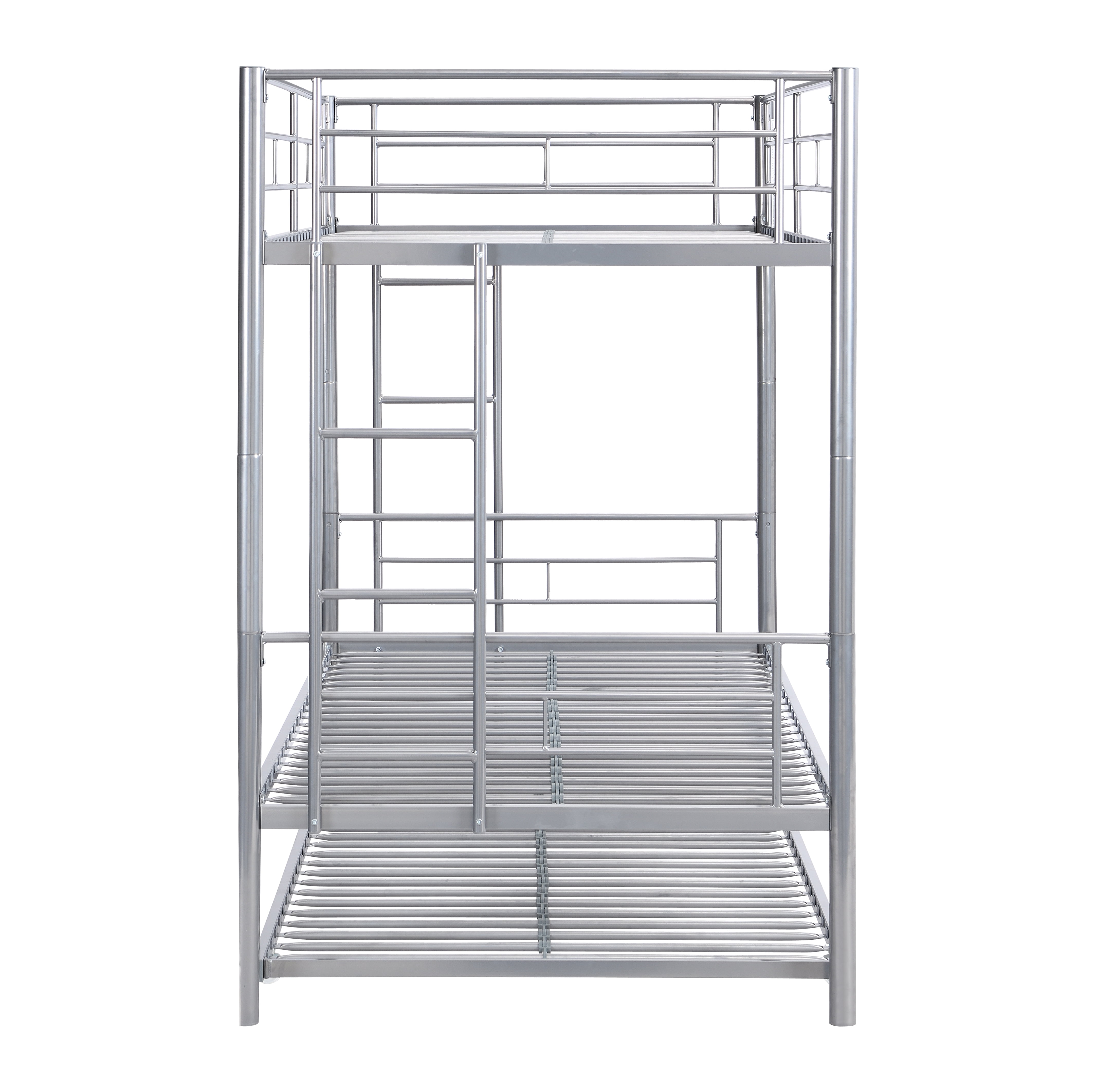 Metal Bunk Bed With Trundle Silver