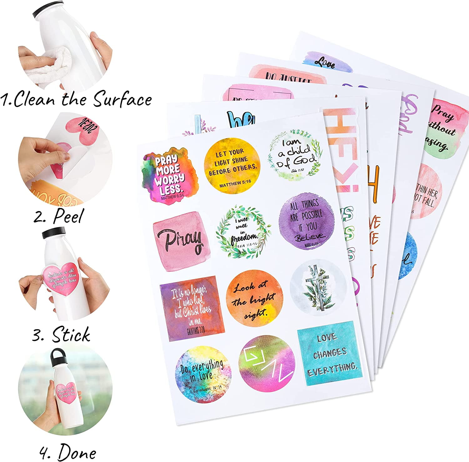 Christian Stickers, 49 pcs, Religious Stickers, Jesus Stickers, Bible  Stickers, Bible Journaling Stickers, 