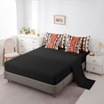 thumbnail image 3 of Homewish Boho Tribal Print 7-Piece King Bedding,Rhombus Stripe King Bed in a Bag,Orange,Black Reversible, 3 of 8