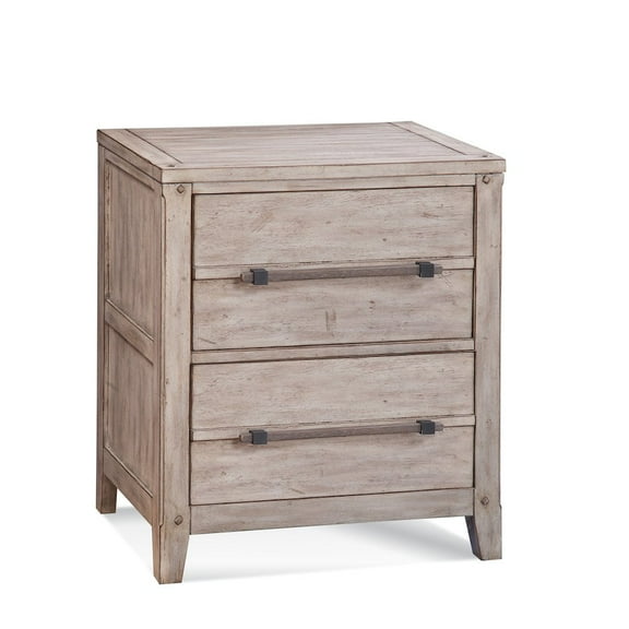 American Woodcrafters Aurora White-washed Wood Two Drawer Nightstand