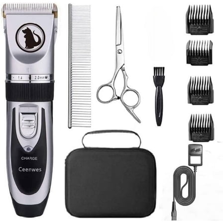 Professional Cordless Pet Grooming Clippers - Rechargeable Kit for Dogs Cats Horses with Comb Guides