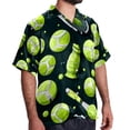 thumbnail image 2 of Tennis Men's Short Sleeve Spread Collar Poplin Button Down Casual Printed Summer Beach Unisex Shirts, 2 of 6