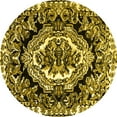 thumbnail image 1 of Ahgly Company Machine Washable Indoor Round Medallion Yellow French Area Rugs, 4' Round, 1 of 4