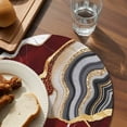 thumbnail image 3 of Red Marble Round 15 Inch Placemats Set of 8, Grey Gold Texture Vintage Farmhouse Art HeatResistant Non Slip Place Mats for Dining Table, Wipeable Braided Kitchen Table Mats for Housewarming, 3 of 9