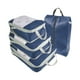 thumbnail image 1 of Qarigey 4 piezas Manténgase organizado en el próximo viaje Bolsas organizadoras de viaje que ahorran espacio y múltiples tamaños que Envolturas para manijas de equipaje azul oscuro, 1 of 6