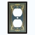 thumbnail image 2 of Metal Light Switch Plate Cover Elegant Victorian Blue Yellow Frame FRA059, 2 of 13