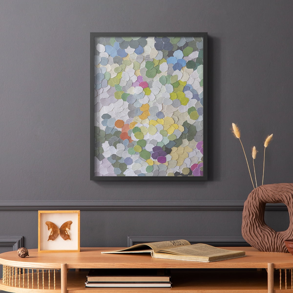Canne Garden Framed Print in Black Solid Wood Framed Print No Nail Hanging