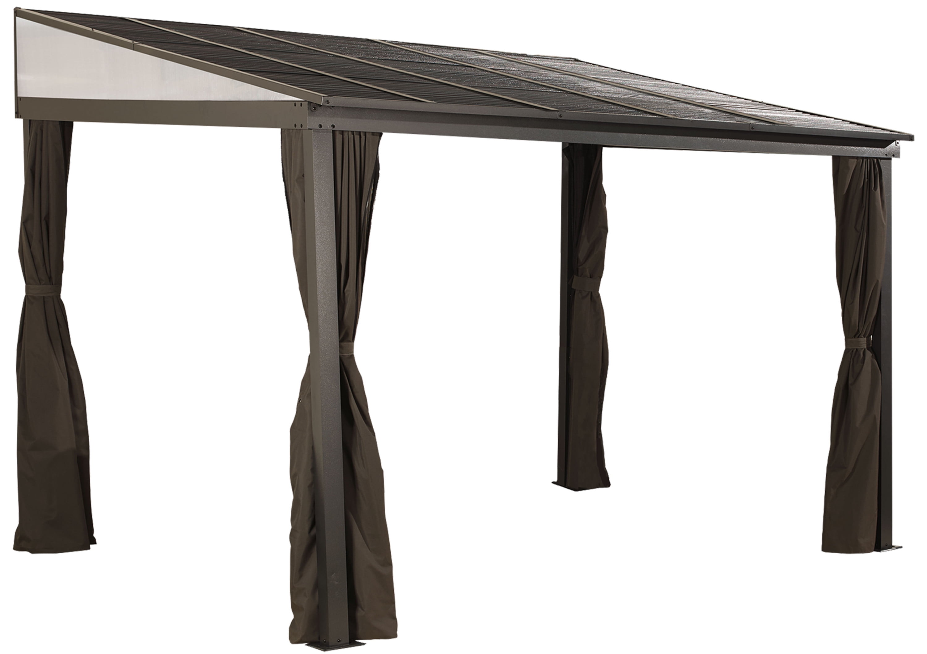 Sojag Portland Wall-Mounted 10' x 12' Hardtop Brown Square Gazebo