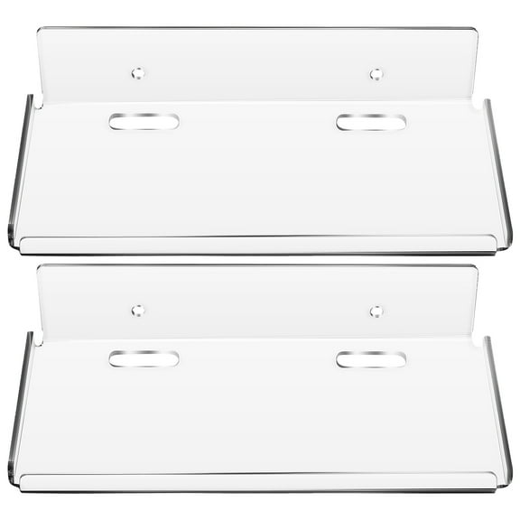 2pcs Acrylic Floating Wall Shelves Wall Mounted Shelves No Punching Shelves for Bedroom Living Room