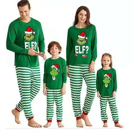 

Kufutee 2023 Christmas Matching Outfits Clothes Set Xmas Pyjamas Homewear Pajamas Family Father Mother Kids Girl Baby Top+pants